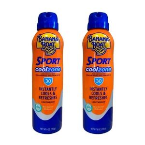 Banana Boat Sport Performance Coolzone SPF 30 Spray 6 oz Lot of 2‎ Exp 08/27